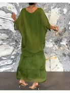 Caroline - Loose Round Neck Dress - Lumina Vancouver