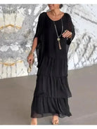 Caroline - Loose Round Neck Dress - Lumina Vancouver