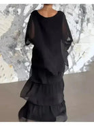 Caroline - Loose Round Neck Dress - Lumina Vancouver