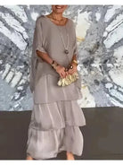 Caroline - Loose Round Neck Dress - Lumina Vancouver