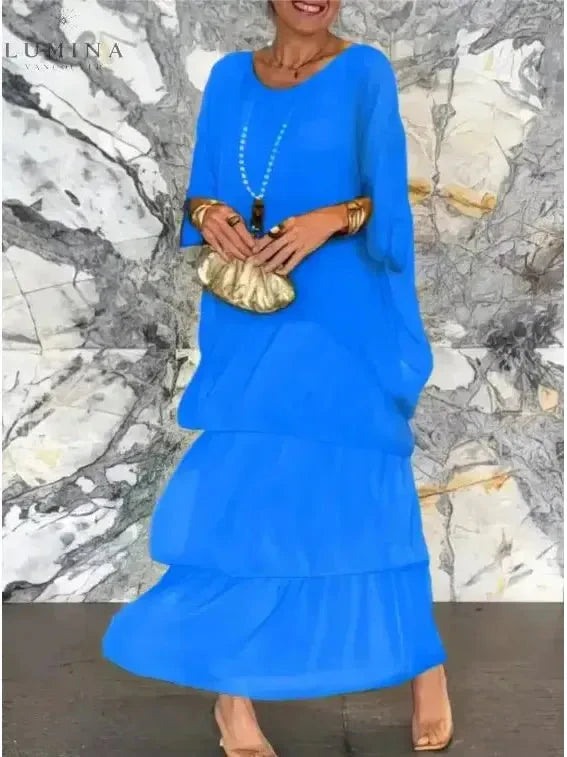 Caroline - Loose Round Neck Dress - Lumina Vancouver