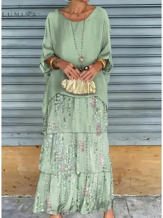 Caroline - Loose Round Neck Dress - Lumina Vancouver