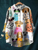 Lumina Wear Chloe Canine Art T-Shirt featuring a detailed dog illustration on a casual tee for dog lovers.