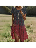 Red Maeve bohemian dress by Lumina Wear featuring flowing fabric and relaxed fit, perfect for casual or festival wear.