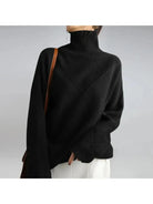 Lumina Vancouver Nora end sale khaki turtleneck sweater, soft knit fabric, close-up of the cozy, fitted design.