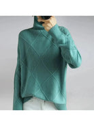 Lumina Vancouver Nora turtleneck sweater in khaki, featuring a cozy knit design, size small, perfect for casual winter wear.