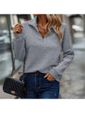 Pink Dylisa Elegant Zip Sweater by Lumina Wear, shown with a front zipper and stylish fit.