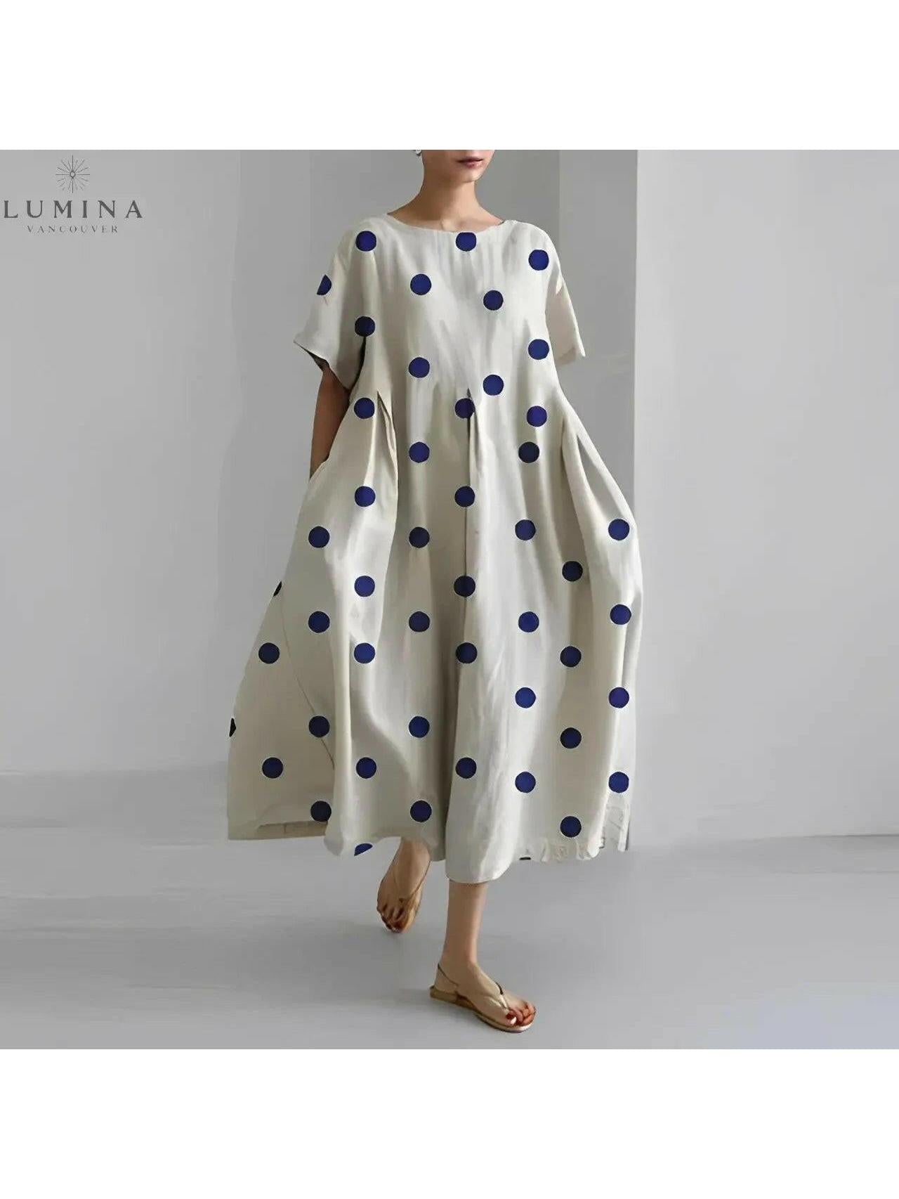 Lumina Vancouver Amelia floral dress with vibrant flower print, lightweight fabric, and elegant fit for casual or semi-formal wear.