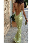 Lumina Vancouver Kendal girls' sequins maxi dress for night out, featuring shimmering sequins and elegant design.