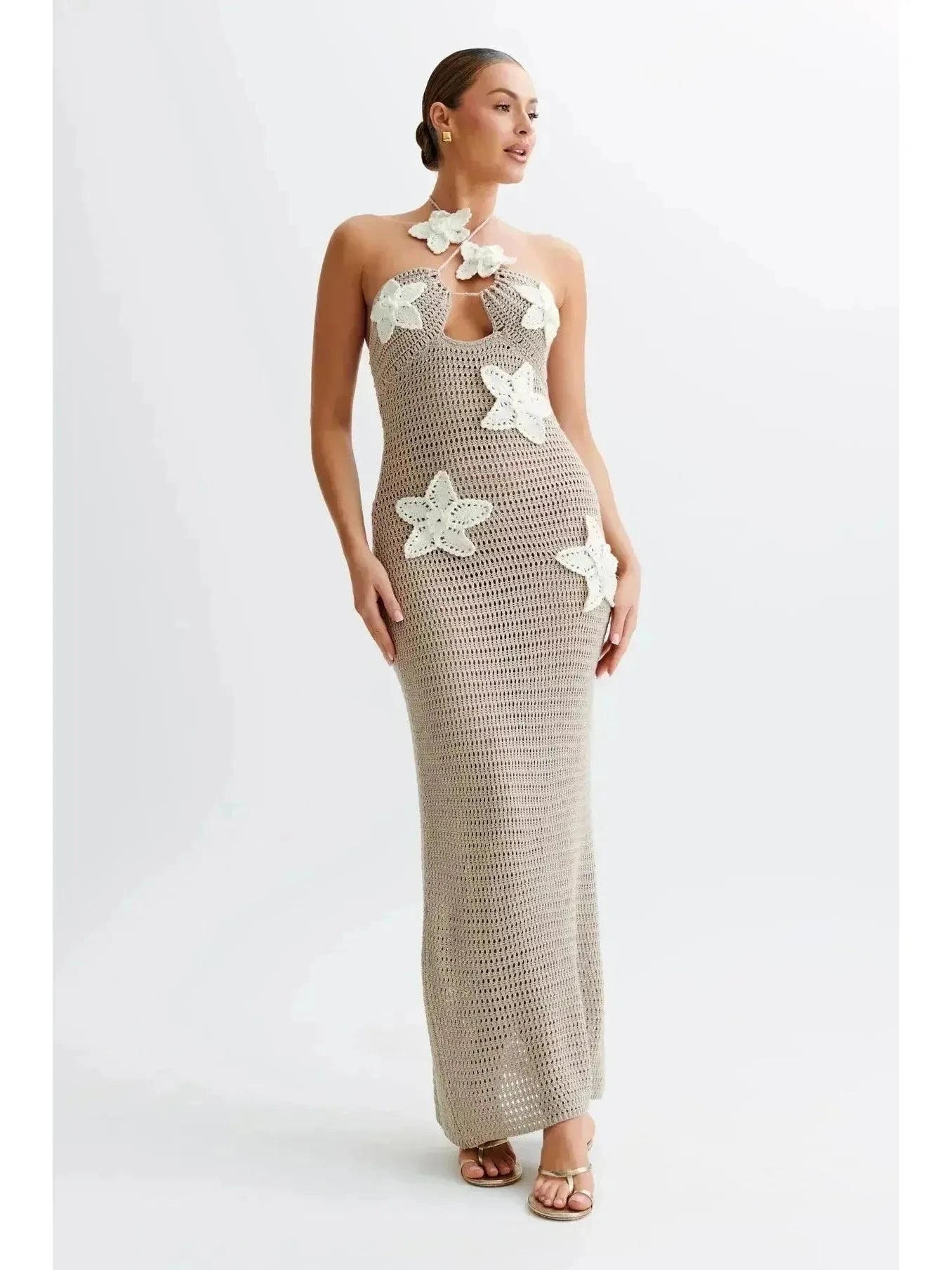 Beige Jolie summer dress by Lumina Vancouver featuring holiday vibes, perfect for warm weather and casual summer outings.