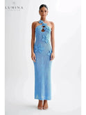 Beige Jolie summer dress by Lumina Wear featuring a flowy design perfect for warm weather and holiday vibes.