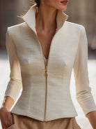 Elena | Stand Collar Zipper Jacket - Lumina - Lumina Vancouver