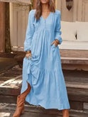 Light yellow Lumina Wear Giulia long sleeve dress displayed on a model, featuring a fitted silhouette and stylish design.