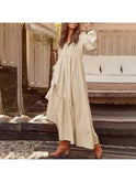 Light yellow Lumina Wear Giulia long sleeve dress, shown on a model, featuring a fitted silhouette and elegant design.