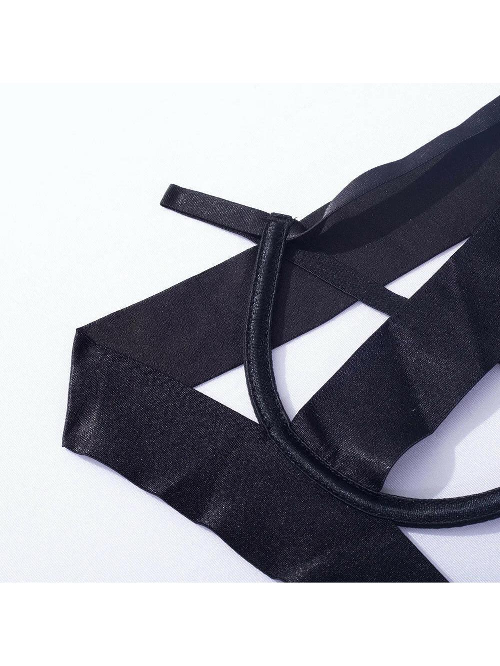 Lumina Vancouver Carmen satin lingerie bodysuit featuring sleek design and delicate straps.
