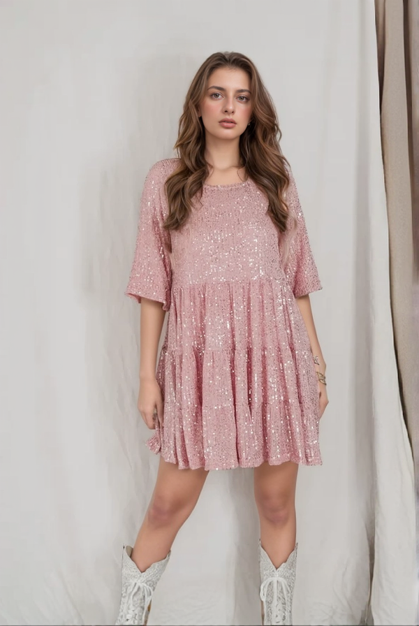 Lyra | Loose Fit Tiered Mini Dress - Lumina - Lumina Vancouver