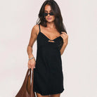 Women’s A-Line Mini Dress – Soft Denim – Adjustable Straps – Low-Cut Neckline by Lumina Vancouver