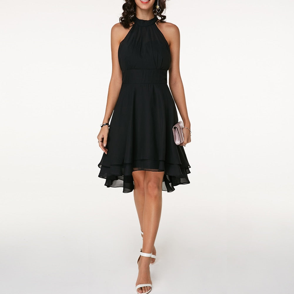 Lyra | Halter Neck Dress Layered Skirt - Lumina - Lumina Vancouver