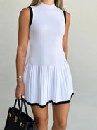 Nova | Sleeveless Pleated Mini Dress - Lumina - Lumina Vancouver