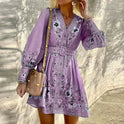 Blue Lumina Lyra A-Line Mini Dress with V-neck, stylish sleeveless design, perfect for casual or dressy occasions.