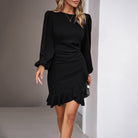 Nova | Mini Dress Puff Sleeves Asym Hem - Lumina - Lumina Vancouver