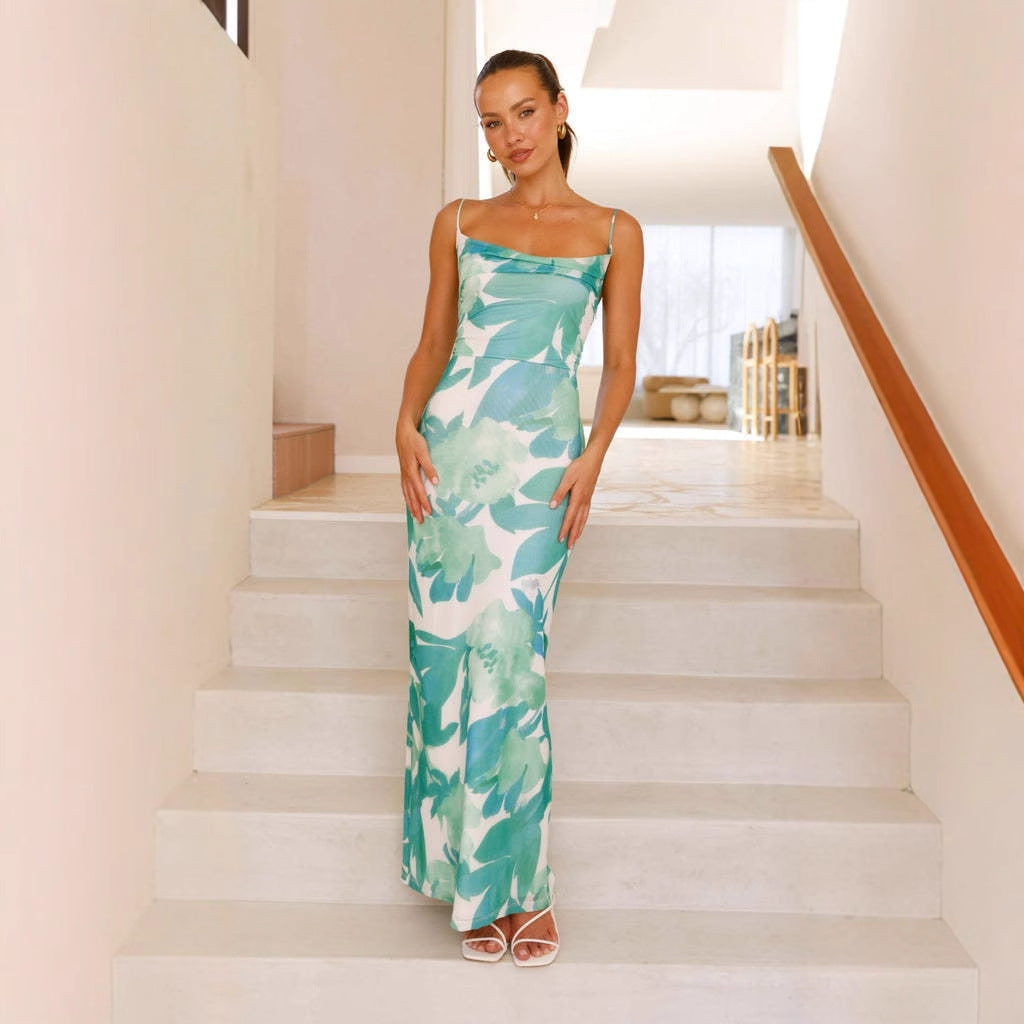 Full-length green Hilde bodycon mini dress by Lumina Vancouver, showcasing a fitted silhouette and stylish design.