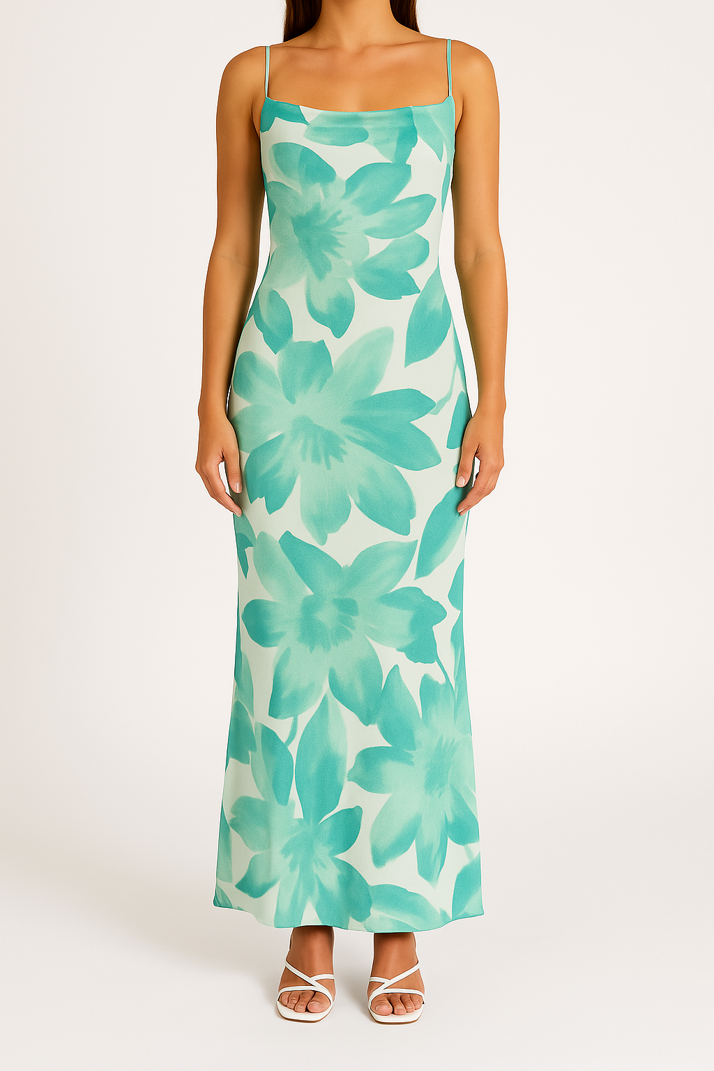 Green Magnolia Serenade bodycon mini dress by Lumina Vancouver, fitted design, sleeveless style, perfect for stylish occasions.
