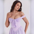 Aria | Off Shoulder Mini Dress Bow Front - Lumina - Lumina Vancouver