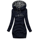 Women’s Hoodie Dress – Slim Fit – Cotton Blend – Long Sleeve – Graphic Print – Pockets by Lumina Vancouver