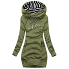 Women’s Hoodie Dress – Slim Fit – Cotton Blend – Long Sleeve – Graphic Print – Pockets by Lumina Vancouver