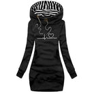 Women’s Hoodie Dress – Slim Fit – Cotton Blend – Long Sleeve – Graphic Print – Pockets by Lumina Vancouver