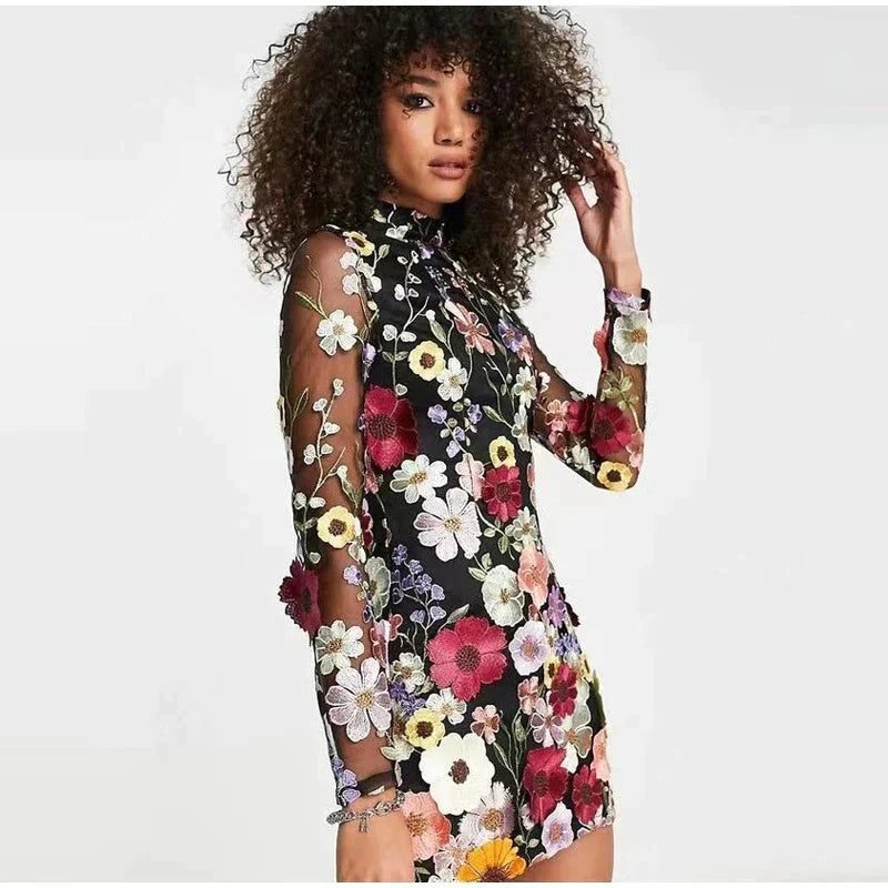 Nova | Mini Dress Floral Embroidery - Lumina - Lumina Vancouver