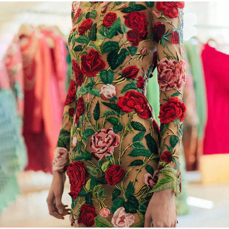 Nova | Mini Dress Floral Embroidery - Lumina - Lumina Vancouver