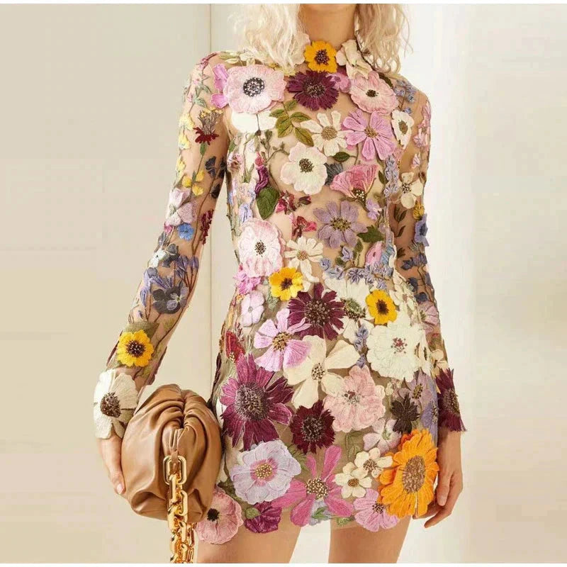 Nova | Mini Dress Floral Embroidery - Lumina - Lumina Vancouver
