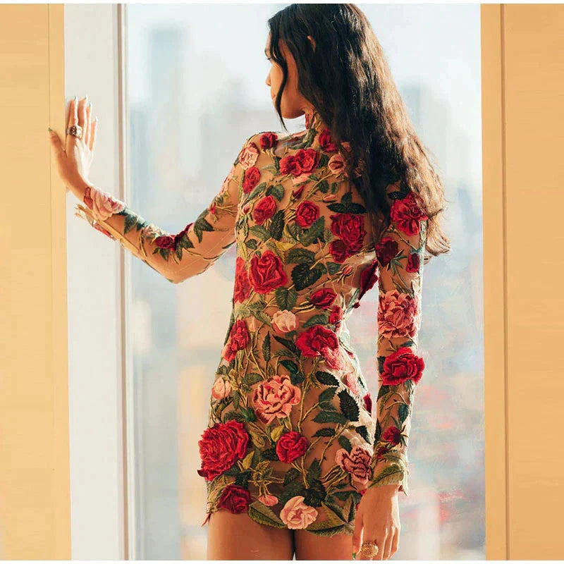 Nova | Mini Dress Floral Embroidery - Lumina - Lumina Vancouver