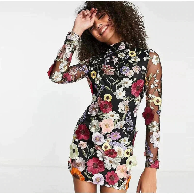 Nova | Mini Dress Floral Embroidery - Lumina - Lumina Vancouver