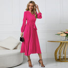 Nova | Long-Sleeved V-Neck Pleated Dress - Lumina Vancouver - Lumina Vancouver