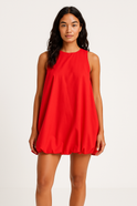 Red Celestine Seraphina mini dress by Lumina Wear, stylish sleeveless dress with elegant fit and vibrant color.