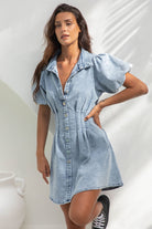 Nova | Denim Mini Dress Button Down - Lumina - Lumina Vancouver
