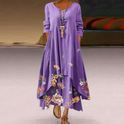 Aurelia casual long sleeve mini dress by Lumina Wear featuring watercolor-inspired design, perfect for everyday wear.
