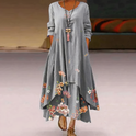 Aurelia casual long sleeve mini dress by Lumina Wear with watercolor floral print, flowing fabric, and relaxed fit.