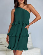 Nova | Pleated One-Shoulder Dress - Lumina - Lumina Vancouver