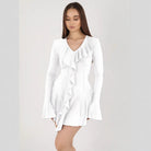 Nova | Slim Fit V-Neck Mini Dress - Lumina - Lumina Vancouver