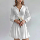 Nova | Satin Mini Dress with Deep V-Neck - Lumina - Lumina Vancouver