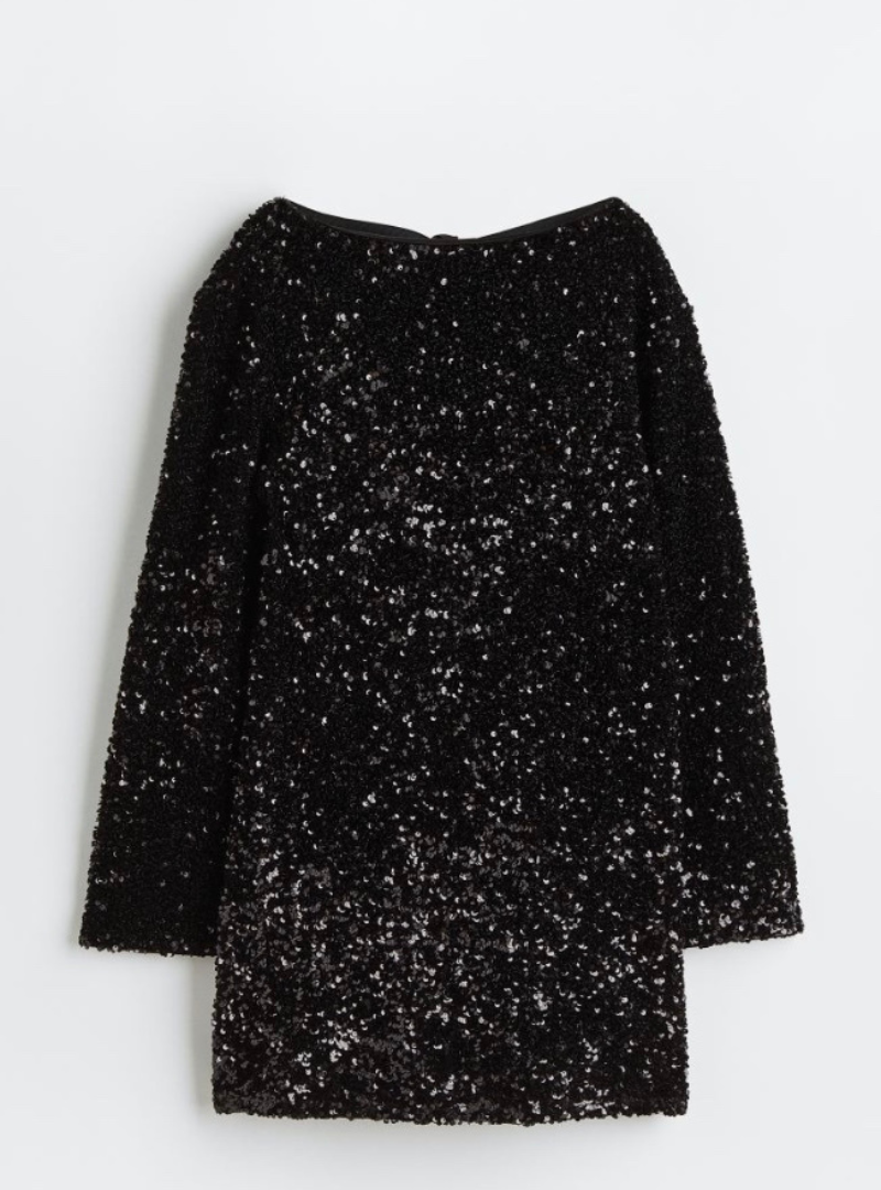 White Lumina Vancouver Lise sequin mini dress with long sleeves, featuring a fitted silhouette and sparkling embellishments.