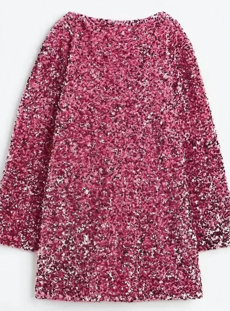 White Lise sequin mini dress by Lumina Vancouver featuring long sleeves and a fitted silhouette.