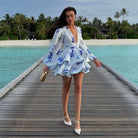 Lyra | Floral Mini Dress Deep V-Neck - Lumina - Lumina Vancouver