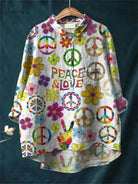 Multicolor Serenity Hippie Art T-shirt by Lumina Vancouver featuring vibrant, artistic design on soft cotton fabric.