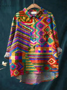 Multicolor Serenity Hippie Art Tee by Lumina Vancouver featuring vibrant, bohemian-inspired design on soft cotton fabric.