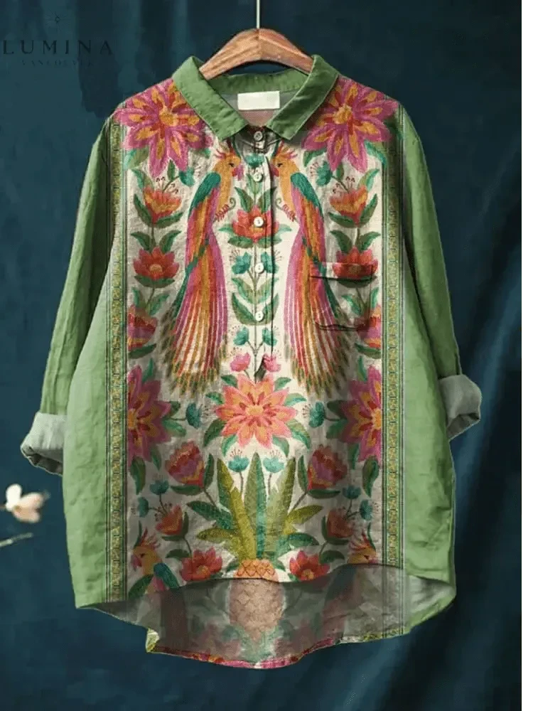 Multicolor Serenity Hippie Art T-shirt by Lumina Vancouver featuring vibrant, bohemian-inspired design on soft cotton fabric.